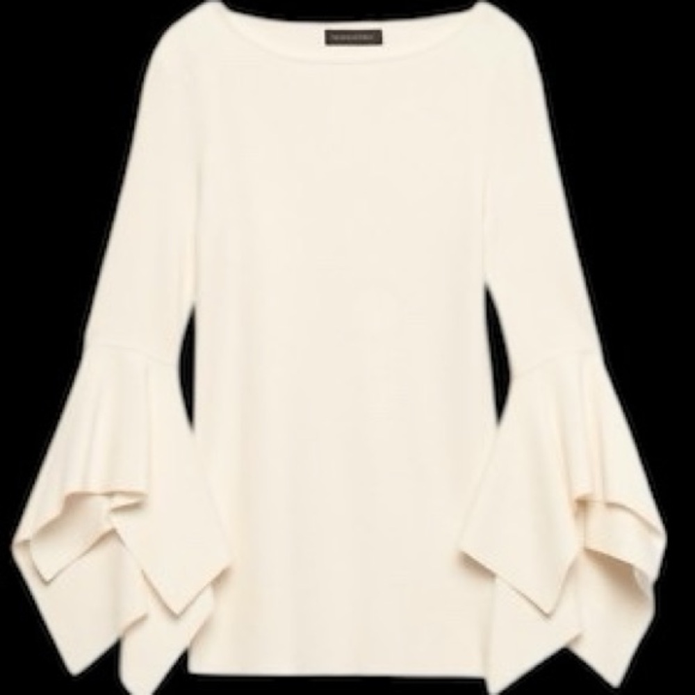 Banana Republic Cream Flared Sleeve Blouse